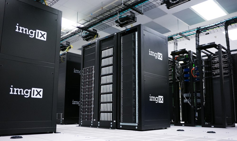 Data centre rack with servers - the infrastructure behind cloud storage services